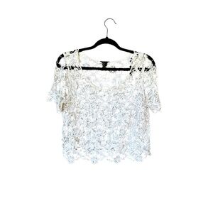 Forever 21 White Crochet Lace Crop Top